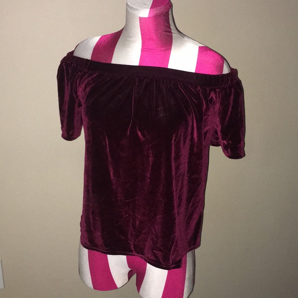 NWT Off the Shoulder Velvet Top
